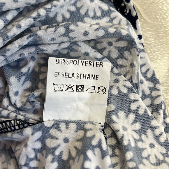 Sassia Paris Daisy Print Long Sleeve Navy Top Size 2 - Picture 9 of 12